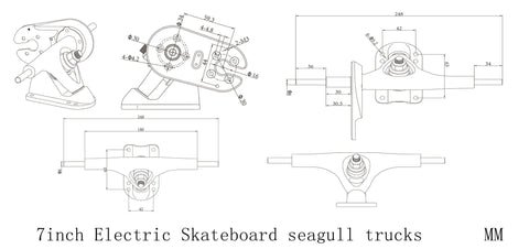 7inch Electric Skateboard Seagull Trucks Belt Drive Set – eRider Australia