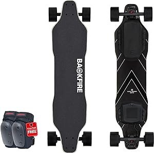 Backfire G2 Black Electric Longboard Skateboard with Protective Gear
