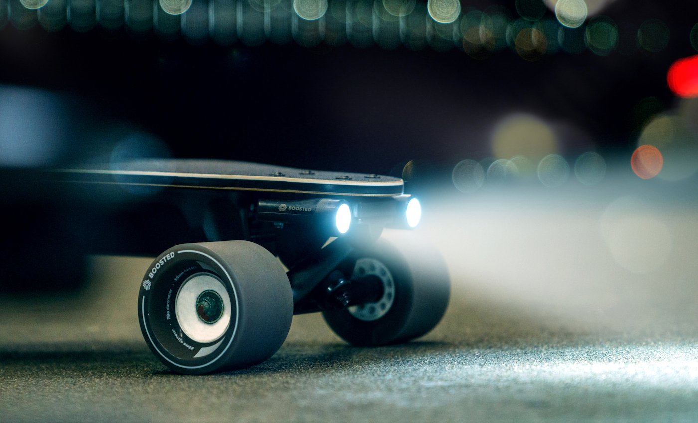 Boosted reveals two new products: electric skateboard lights and bigger wheels | Electrek