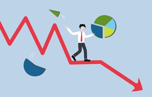 Premium Vector | Modifying investment portfolio from stock market crash financial crisis or economic impact concept